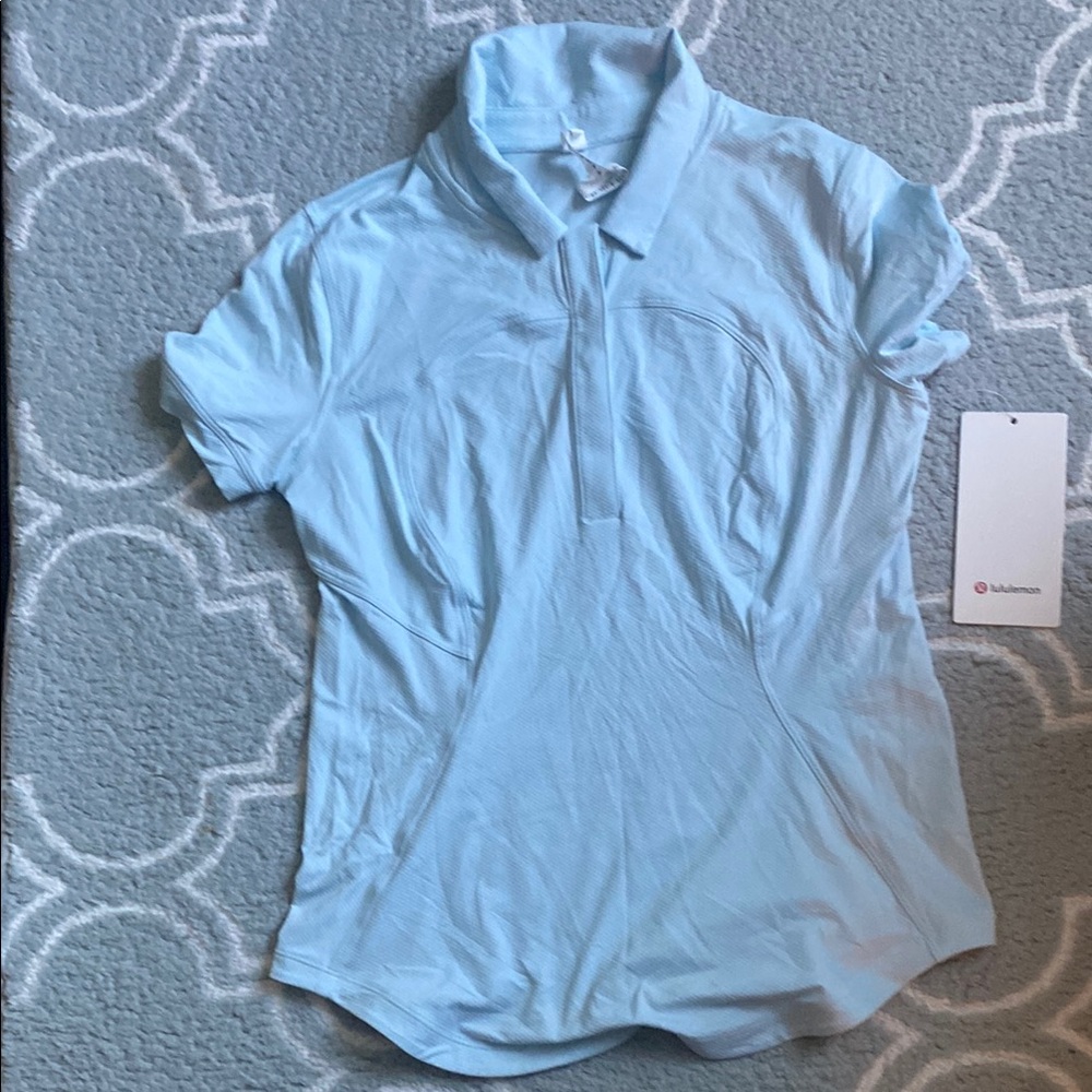 Lululemon Light Blue Polo Shirt quick dry size 6